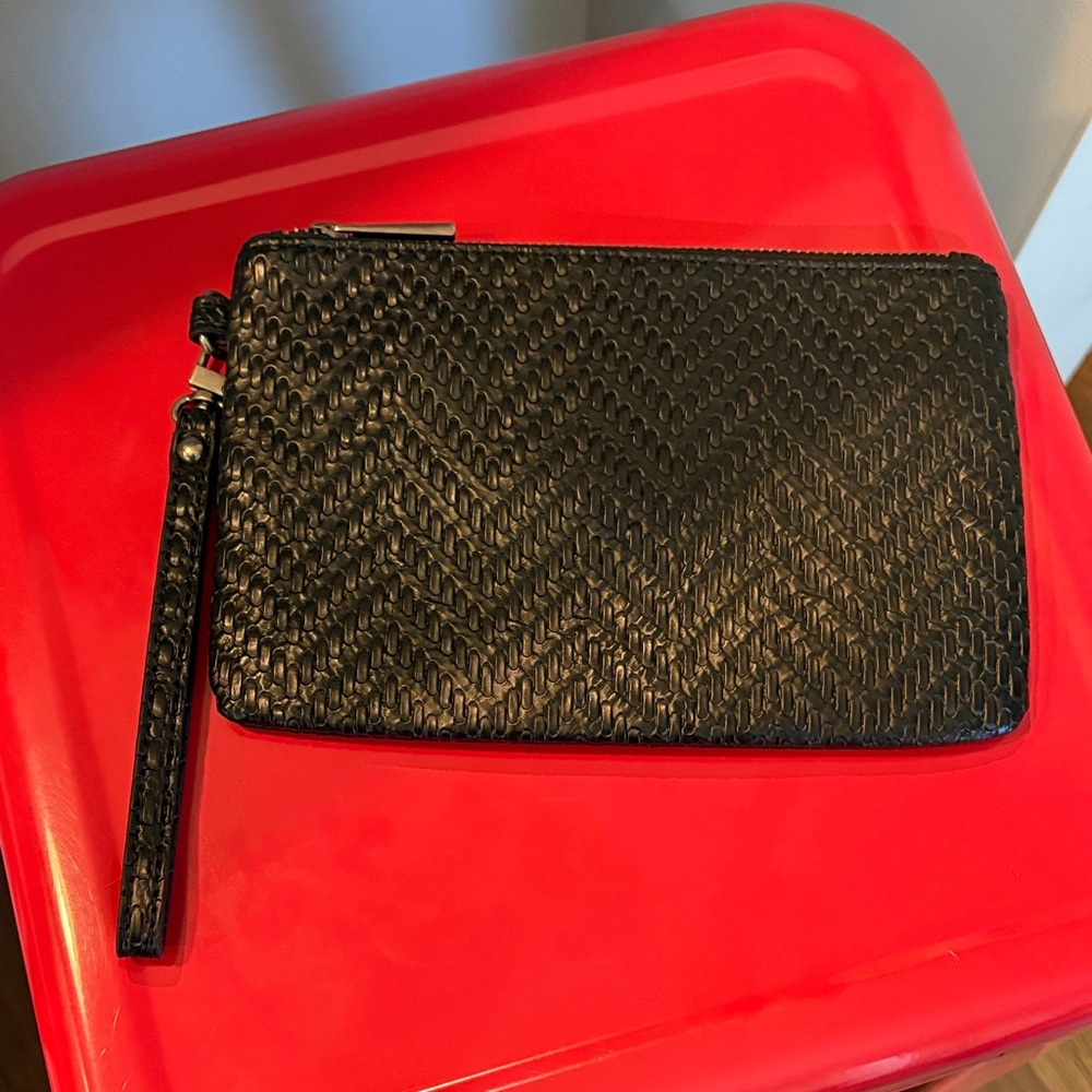 Express Black Textured Clutch